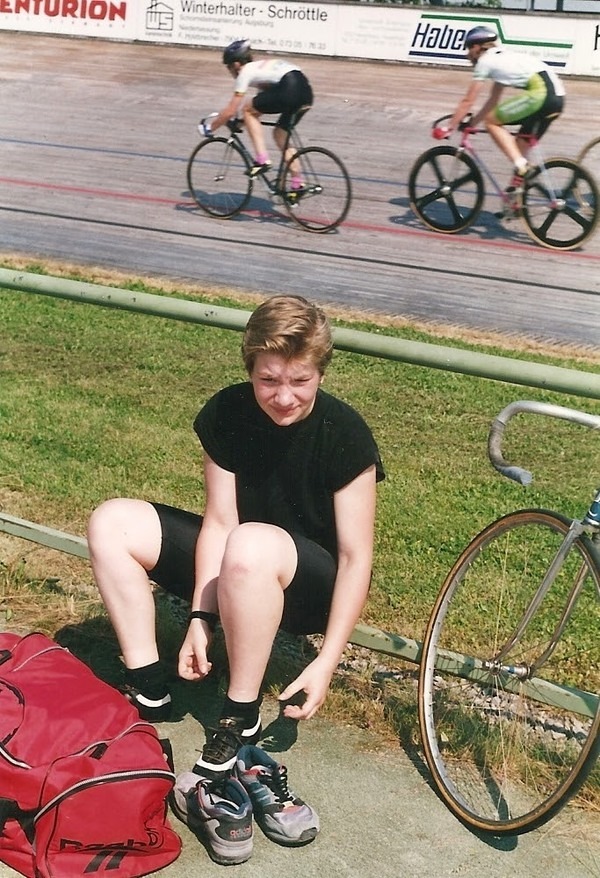 Auf der Radrennbahn 1995